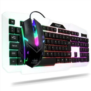 Kit Gamer Teclado Semi Mecânico + Mouse 1200dpi Usb Rgb Iluminado Jogos Pc