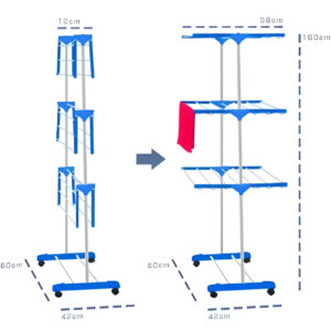Varal de Chão 3 Andares Retrátil Dobrável - A Solução Espaçosa para Secar Suas Roupas